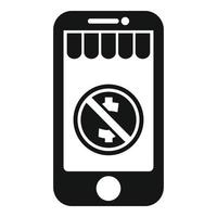 Online shop cancel payment icon simple vector. Card error vector