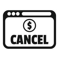 cancelar pago icono sencillo vector. tarjeta error vector