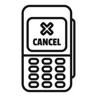 cancelar terminal icono contorno vector. crédito tarjeta vector