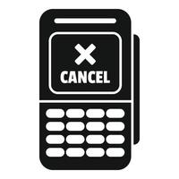 Cancel terminal icon simple vector. Credit card vector