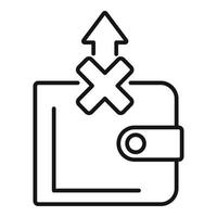 Wallet payment icon outline vector. Card error vector