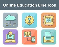 conjunto de iconos de vector de educación en línea