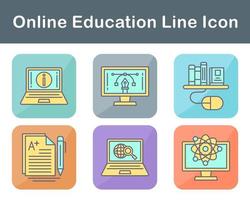 conjunto de iconos de vector de educación en línea