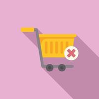 Shop cart return icon flat vector. Parcel product vector