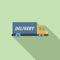 Fast truck delivery icon flat vector. Box return vector