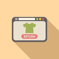 Online return cloth icon flat vector. Parcel product vector