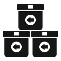 Return parcel stack icon simple vector. Box product vector