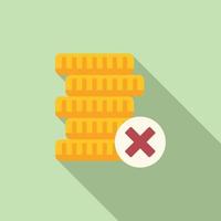 Coin stack icon flat vector. Card error vector