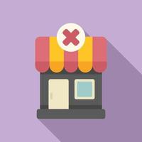 Shop cancel icon flat vector. Card error vector