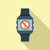 Smartwatch reject payment icon flat vector. Cancel error vector