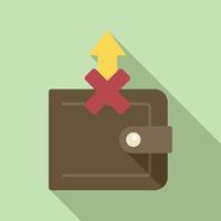 Wallet payment icon flat vector. Card error vector