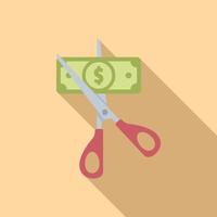 Cut cash price icon flat vector. Card error vector