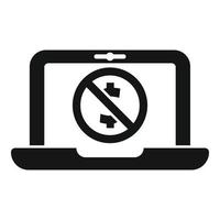 Laptop cancel payment icon simple vector. Card error vector