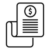 Compensation icon outline vector. Money benefit vector