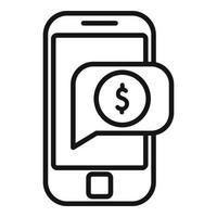 Phone compensation icon outline vector. Business money vector