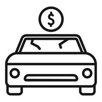 Car buy compensation icon outline vector. Money benefit vector