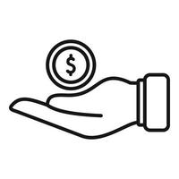 Care money icon outline vector. Work benefit vector