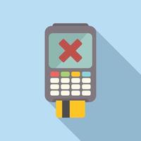 Cancel pos terminal icon flat vector. Card error vector