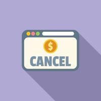 cancelar pago icono plano vector. tarjeta error vector