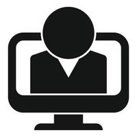 Monitor target icon simple vector. Human work vector