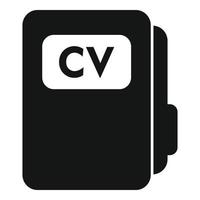 Cv folder icon simple vector. Human work vector