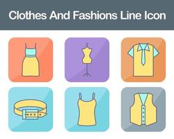 Clothes And Fashions Vector Icon Set