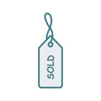 Unique Sold Tag Vector Icon