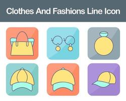 Clothes And Fashions Vector Icon Set