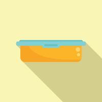 Lunch box icon flat vector. Fast food vector