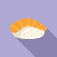 Rice asian fish icon flat vector. Takeaway food vector