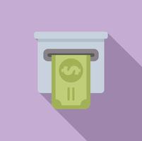 ATM cash icon flat vector. Money benefit vector