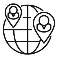 Global search icon outline vector. Human business vector