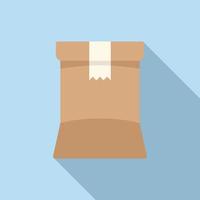 Paper food icon flat vector. Snack package vector