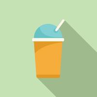 Smoothie cup icon flat vector. Fast food vector