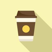 Fast cup icon flat vector. Take away container vector