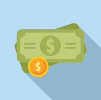 Cash money compensation icon flat vector. Work benefit vector