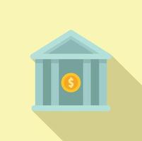 Bank building icon flat vector. Money pay vector