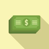 Cash compensation icon flat vector. Money work vector