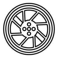 System disk icon outline vector. Car kit vector