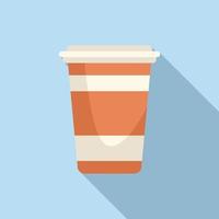 Latte cup icon flat vector. Takeaway food vector