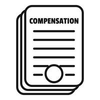 Compensation paper icon outline vector. Money benefit vector