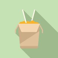 Meal box icon flat vector. Fast food vector