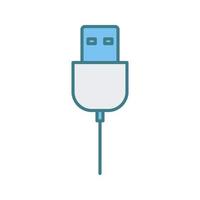 icono de vector de cable usb único