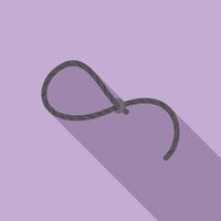 Lasso icon flat vector. Cowboy rope vector