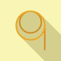 Hand lasso icon flat vector. Rodeo cord vector