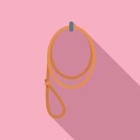 Circle lasso icon flat vector. Cowboy rope vector