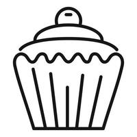 Cupcake icon outline vector. Fast food vector
