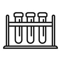 Test tube stand icon outline vector. Corona lab vector