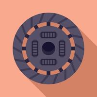 Car disk clutch icon flat vector. Plate kit vector