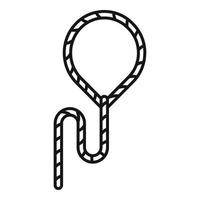 String lasso icon outline vector. Line loop vector